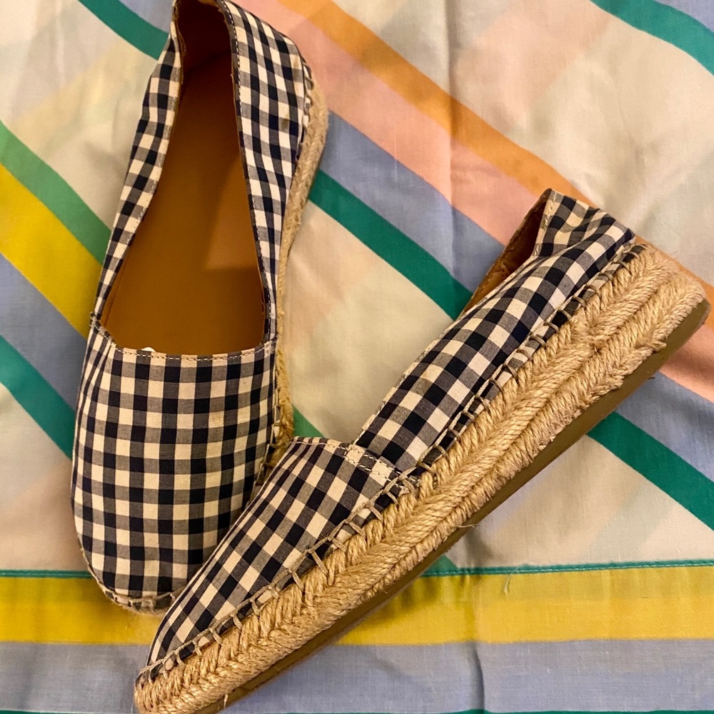 Navy gingham Espadrilles size 7